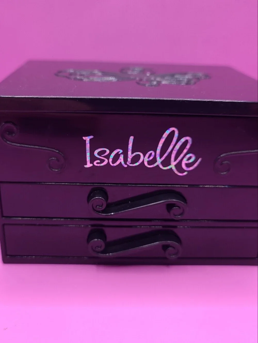 American Girl Isabelle's Black MAKEUP CASE Makeup Set Jewelry Box for Doll READ